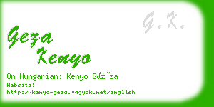 geza kenyo business card